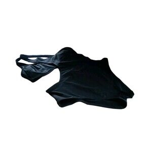 Adore Me One Piece Swimsuit Alaine Contour Black Open Slits Women's Size Medium